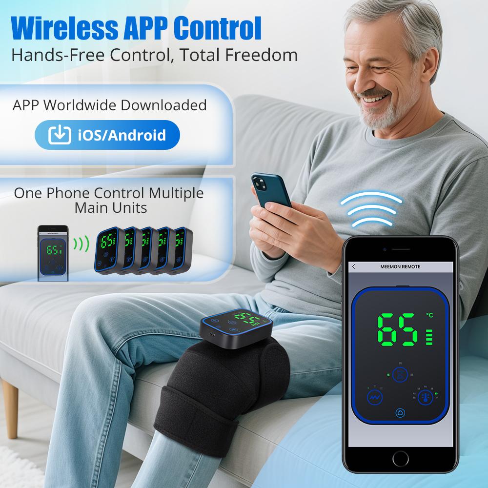 Electric Heating Knee Pad 3 In1 Wireless Control Vibration Elbow Shoulder Knee Massager Support Brace For Arthritis Muscle Relax