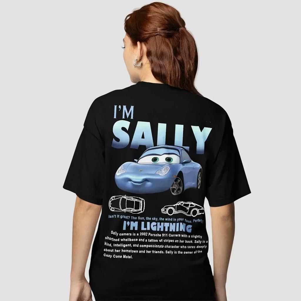 Family Summer Men's Women's Sally I'm Lightning Cars McQueen Graphic T-Shirt Accessories Fun Cotton Couple Top Kids T-Shirt