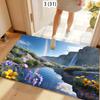 Rainbow Flower Field Waterfall Rug Carpet Mat Non-Slip for Entryway Bathroom Kitchen Romantic Home Decor