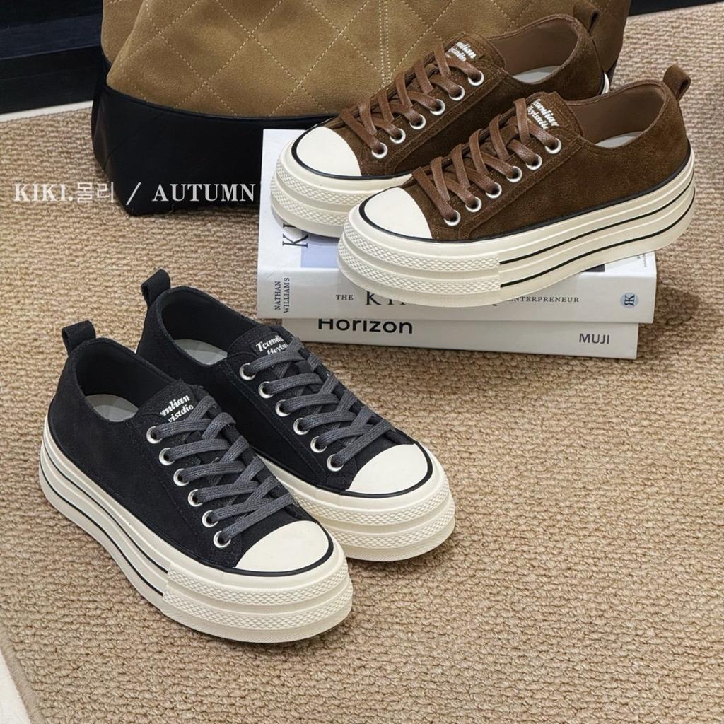 2025 autumn new leather retro platform heightening casual shoes women's board shoes versatile sports shoes niche single shoes women