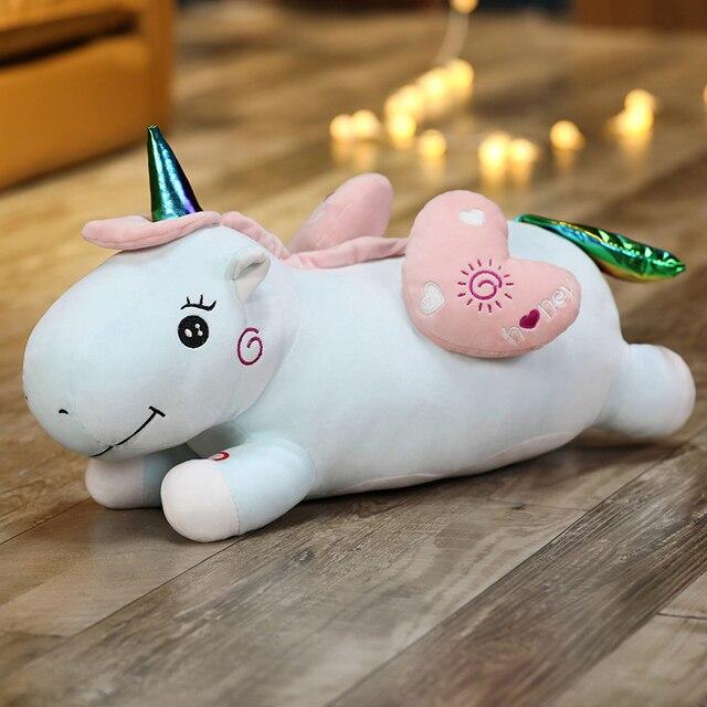 

1pc 50cm Cute Colorful Luminous Unicorn Plush Toys Lovely Animal Unicorn With Wings Pillow Stuffed Dolls For Children Kids Gifts St Practical Use