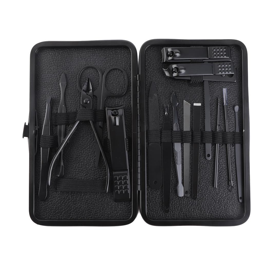 16PCS Manicure Set with Case Professional Pedicure Set Nail Clipper Stainless Steel Salon Grooming Kit for Men Women