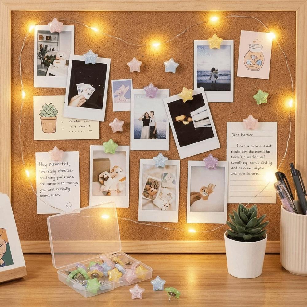 Shiny Glitter Surface Glitter Push Pins Multi-Color Glitter Decorative Push Pins Photo Wall
