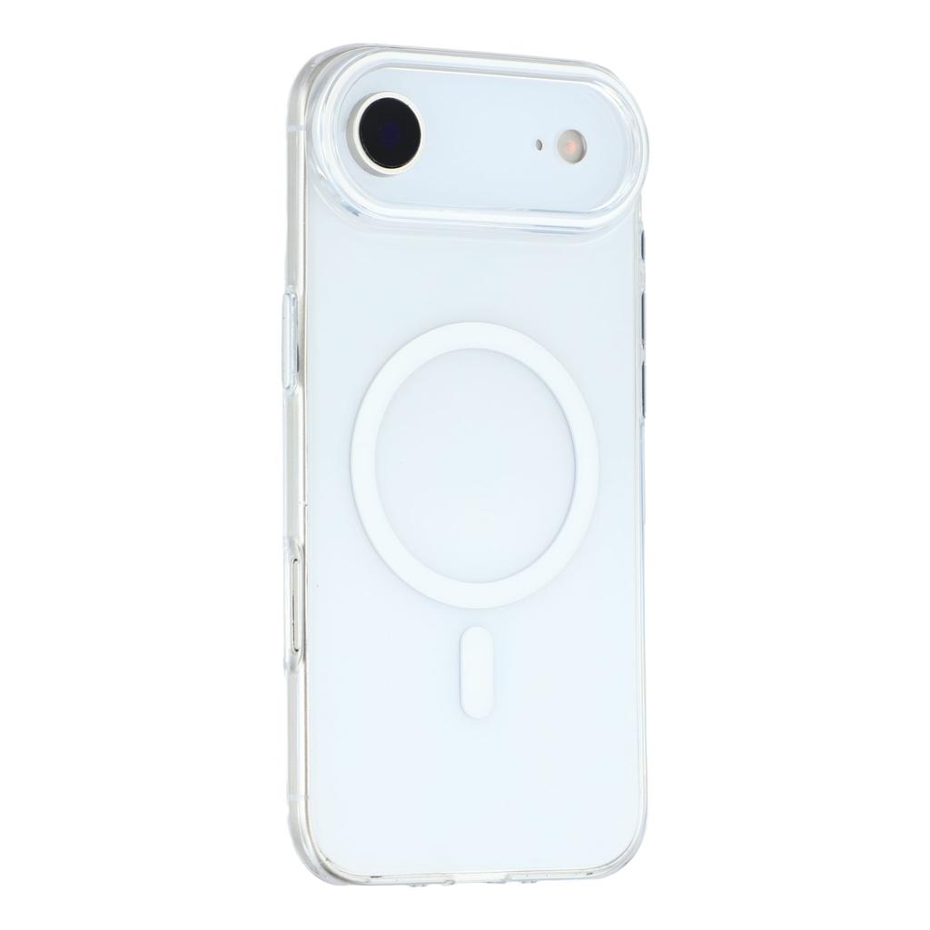 For iPhone Air Magnetic Case Clear PC Phone Back Cover with Metal Buttons
