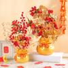 Golden Lucky Bag Flower Pot New Year'S Ornament Year Of The Dragon Housewarming Gift Lucky Bag Home Ornament