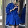 Loose Summer Shirt Korean Style Sun Protection Pure Color Casual Blouse for Women Premium Layering