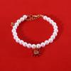 Floral Pet Necklace With Pearl Zircon Accents Cats Small Dogs - Birthday Wedding Party Accessory