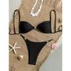 Women's Wine Red Metal Accent Two-Piece Bikini Swimsuit