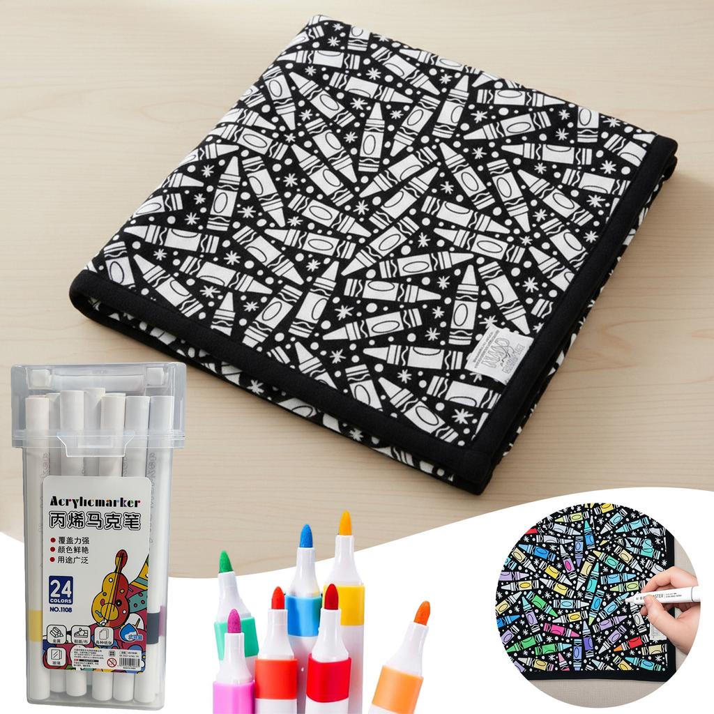 DIY Coloring Blanket Washable Color Your Own Blanket Fuzzy Velvet Creative Art Project for Holiday Arts Crafts Activity Party