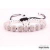 8mm White Zircon CZ Crown Woven Bracelet
