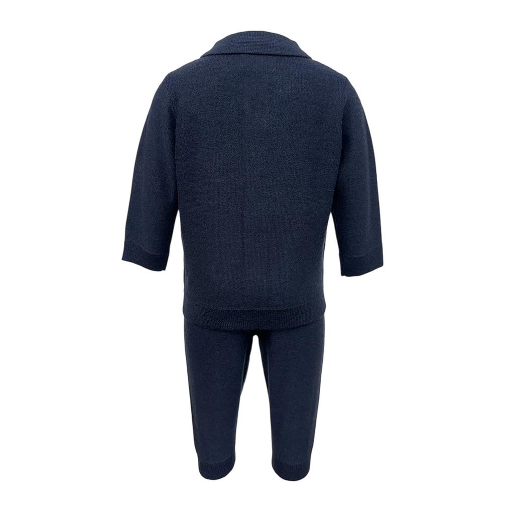 Pretty Green Baby Boys Cable Knit Long Pyjama Set
