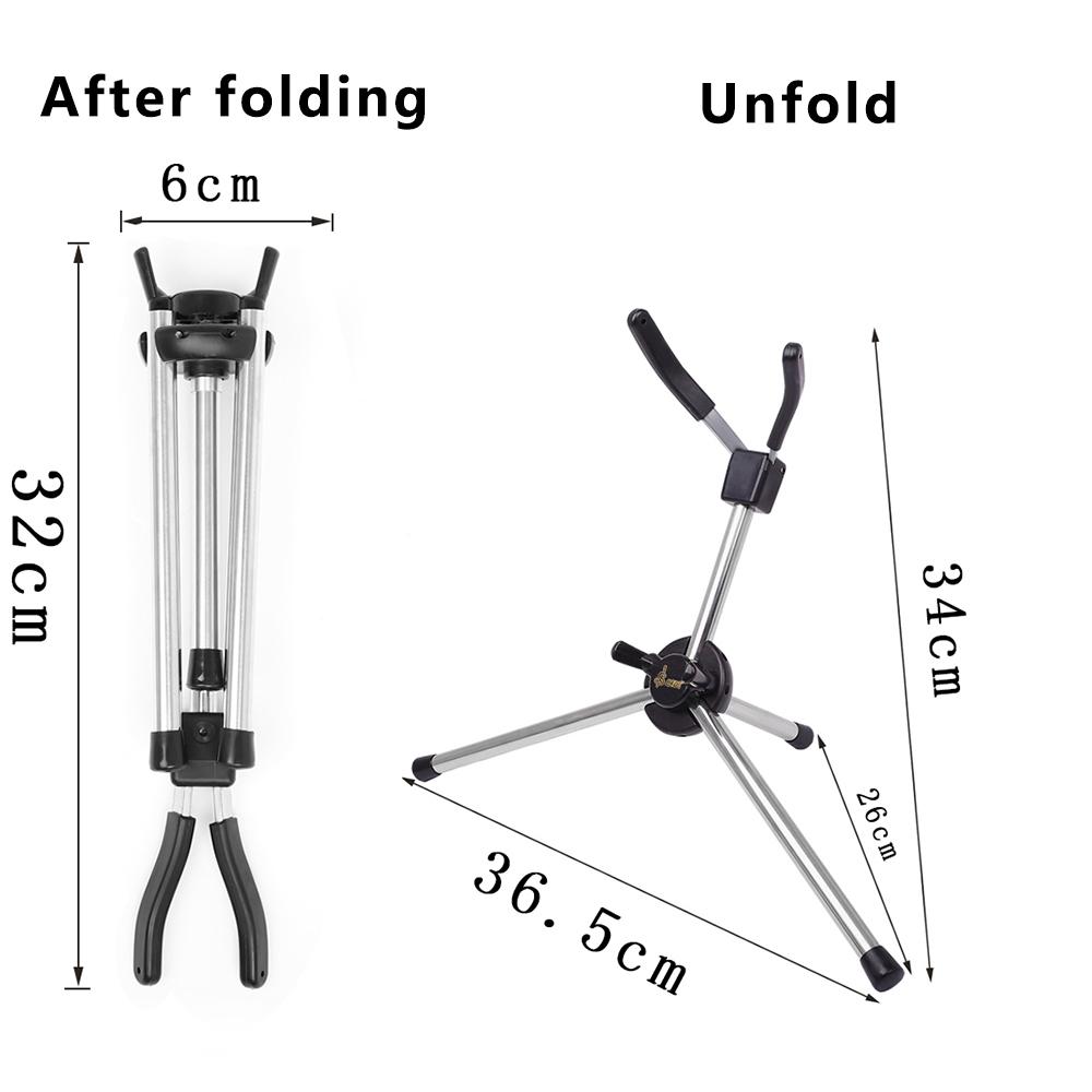 M MBAT Saxophone Bracket Alto Tenor Soprano Sax Portable Foldable Metal Leg Stand Tripod Holder Woodwind Instrument Accessories