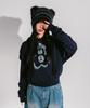 Wm Spray Bear Cropped Hoodie Navy