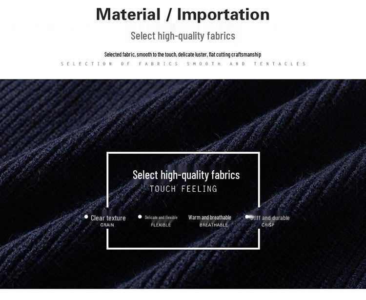 2025 Autumn/Winter Men's Stand-Up Collar Knitted Cardigan: Fashionable, Versatile Solid Color Sweater with Long Zipper.