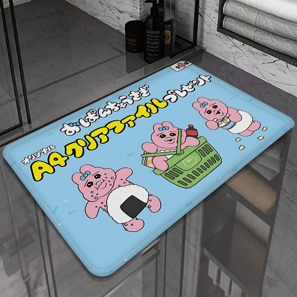 O-Opanchu U-Usagi Cartoon Cute Floor Mat Cheaper Anti-slip Modern Living Room Balcony Printed Bedside Mats