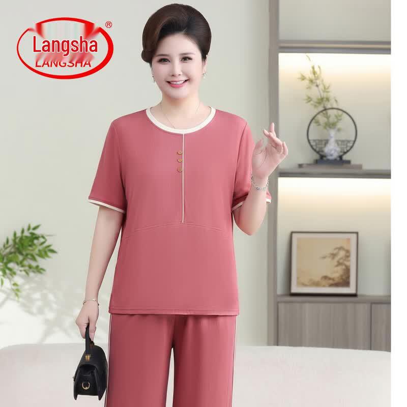 Langsha Women s Plus Size Sporty Two-Piece Set 7XL