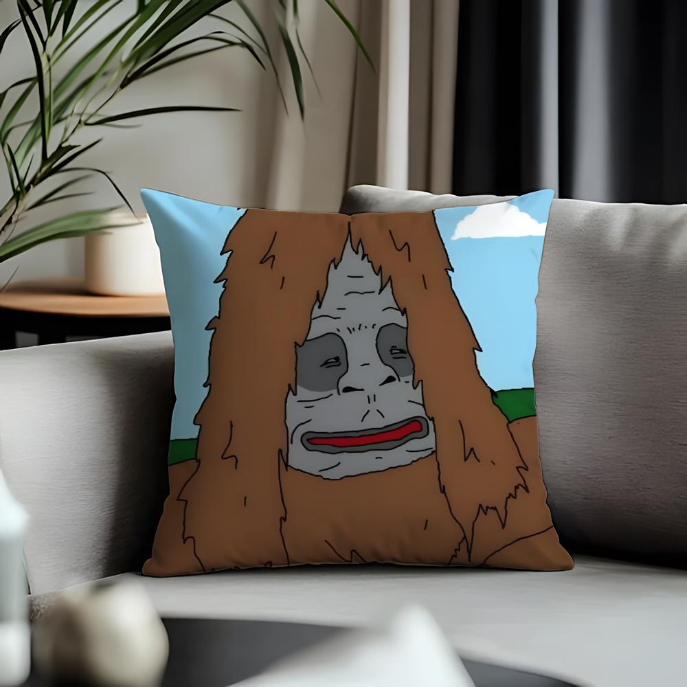Trending SSassy the Sasquatchead Cushion Cover Antidustmite Pillowcase Invisible Zipper Silky Short Plush Sofa Cushion Cover