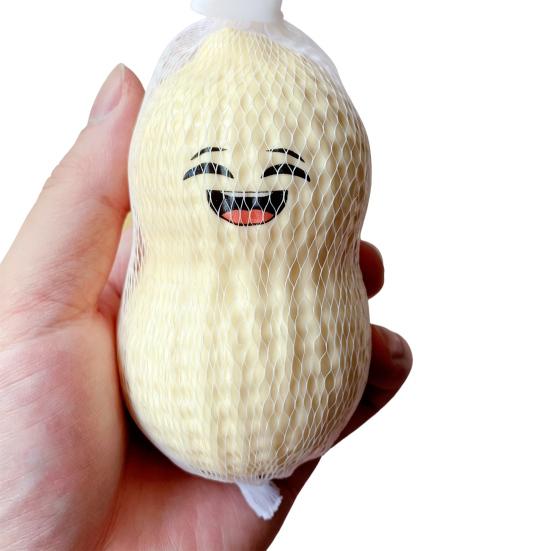 Jouet à presser cacahuète factice Dessin animé Jouet anti-stress Montée lente Simulation Boule de relaxation Fidget pour Enfants Adultes Anxiété