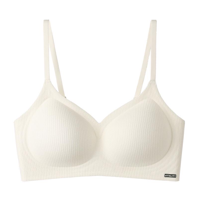 Women's Seamless Brushed Fabric Underwear: Autumn/Winter Style, Wire-Free, Small To Large Chest Support