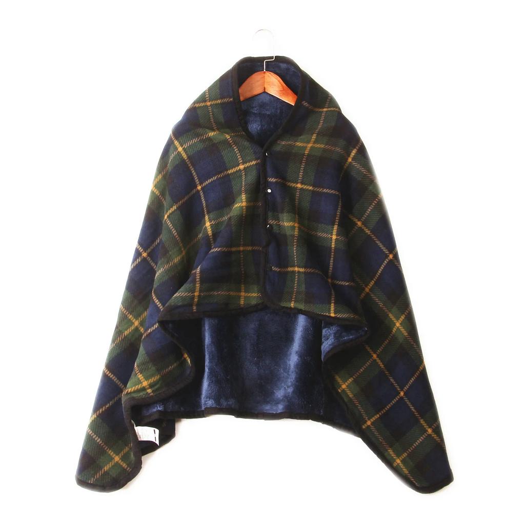 Fleece Wearable Blanket Warm Poncho Throw with Buttons Plush Sleeveless Blanket for Women Cape Wrap for Lightweight Plaid Design
