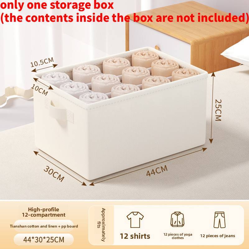 Cotton Linen Foldable Clothes Storage Box With Lid For Bedroom Organization