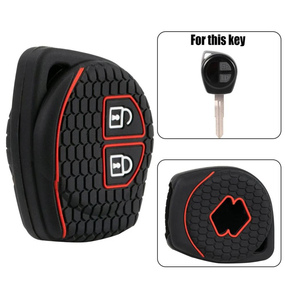 Silikon-Autoschlüssel-Abdeckung mit 2 Tasten für Suzuki Swift Ignis Vitara Liana Ciaz Baleno Autoschlüssel-Abdeckung Shell Decor