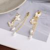 French Niche Premium Pearl Fringed Butterfly Earrings Women'S Spring And Summer Small Fresh Fashion Stud Earrings