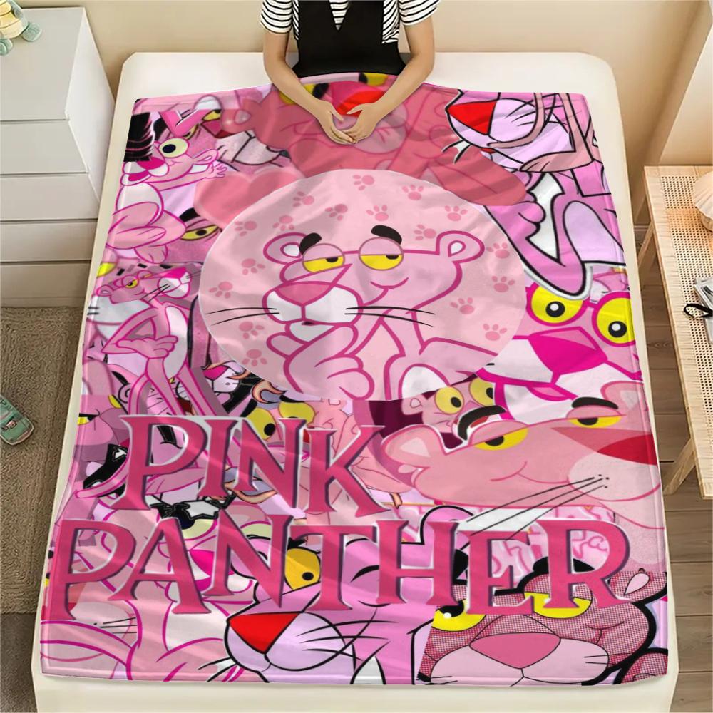 1 ks Růžový panter Potisk Flanelová deka, Vysoká kvalita Pohodlná pro Všechna roční období, Domácí dekorace, Teplo a Pohodlí, Perfektní pro Vánoční dárky209