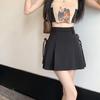2024 Summer Korean Style Irregular High Waist Pleated A-Line Skirt for Women
