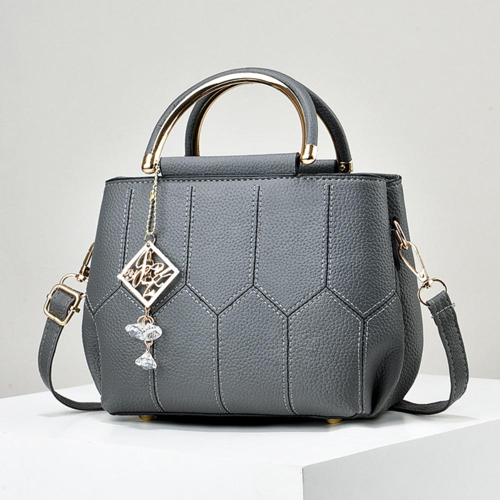 Fashion PU Women's Bag Two-Way Carry High-end Tote Bag Large Capacity Vintage Crossbody Bag Gift
