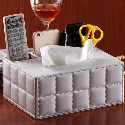 Hotel PU-Leder Taschentuchbox & Fernbedienungshalter - Multifunktionaler Organizer im europäischen Stil
