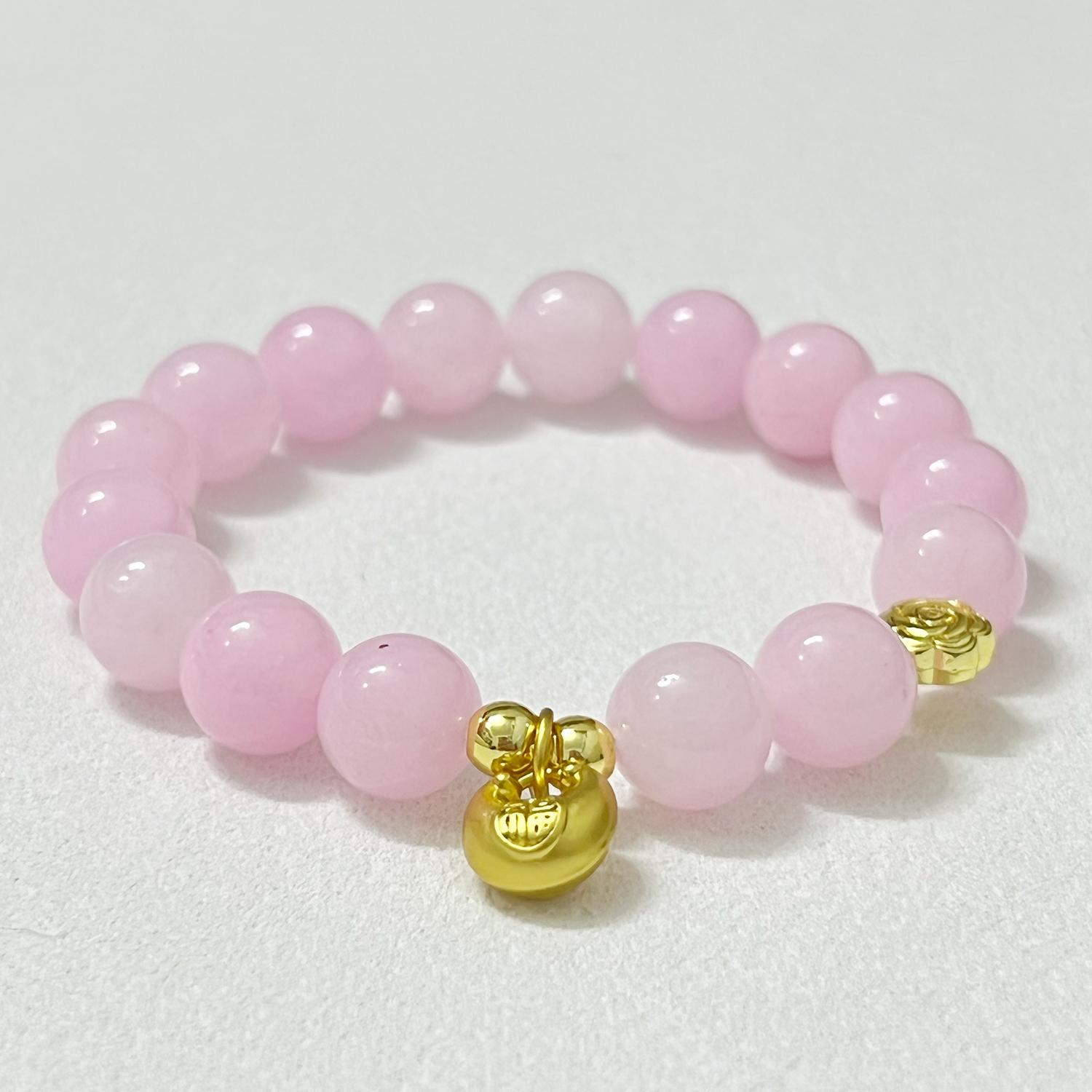

10mm Natural Stone Beaded Bracelets for Women Round Beads Stretch Bangle with Pendant DIY Charms Jewelry Gifts Length 16cm
