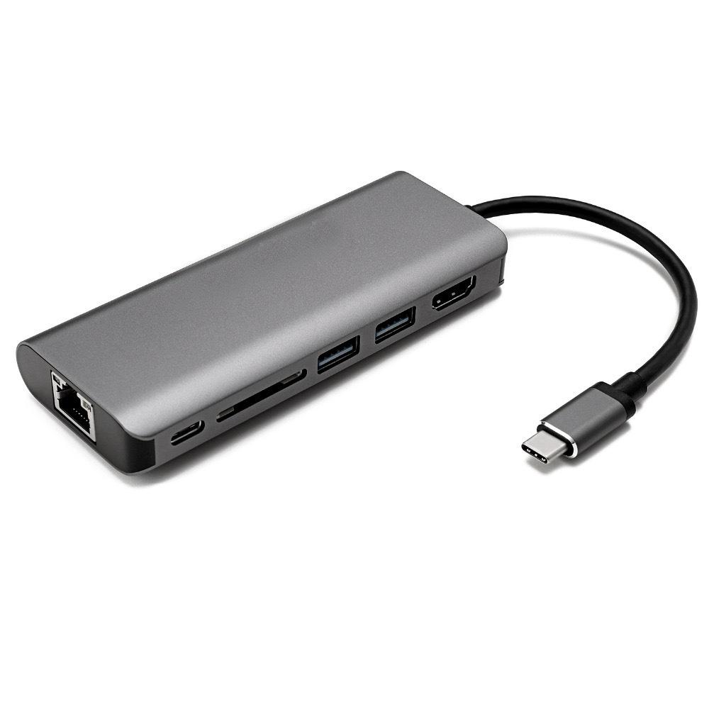 4K HDMI Type-C Docking Station: Gigabit Ethernet & Multi-Function USB Expansion for Tablets, Phones, Computers
