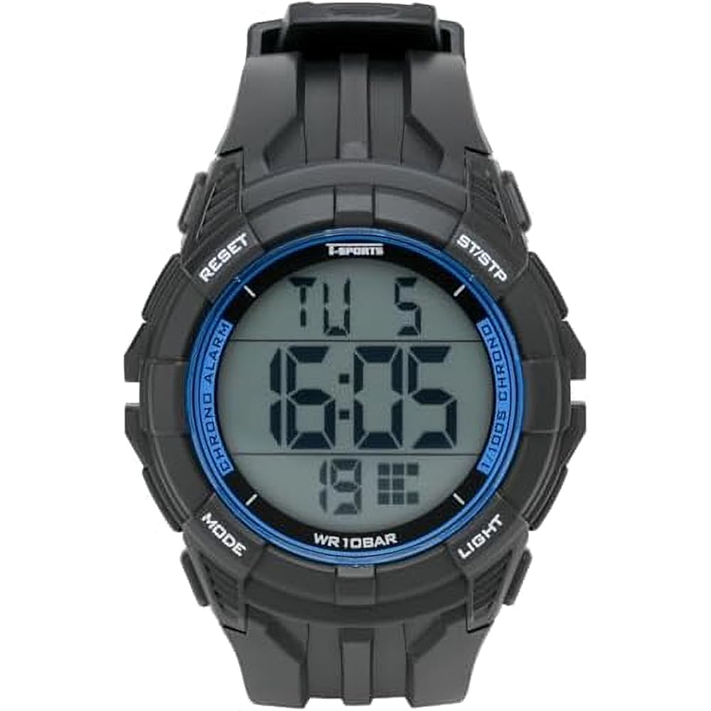 Crepha T-Sports Digital Multifunction Waterproof 10 ATM Easy Read Men s Watch Black with Urethane Strap