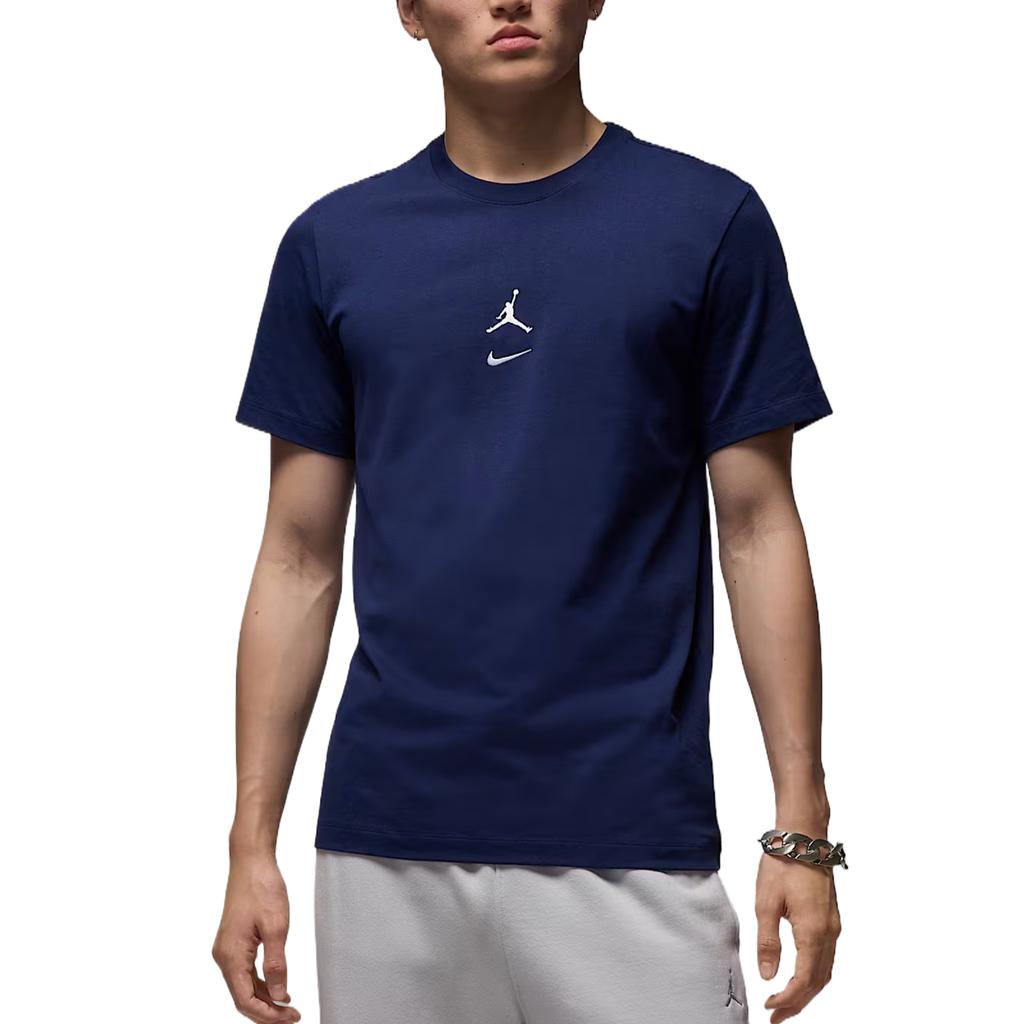 Jordan Mvp Jumpman Ss25 Fashion Comfortable Versatile Soft Short Sleeve T-Shirt Men Tops Navy-Blue IB7522-410