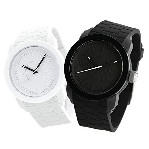 

Diesel DIESEL pair watches in black and white, unisex, black and white, DZ1437 and DZ1436, for men and women.