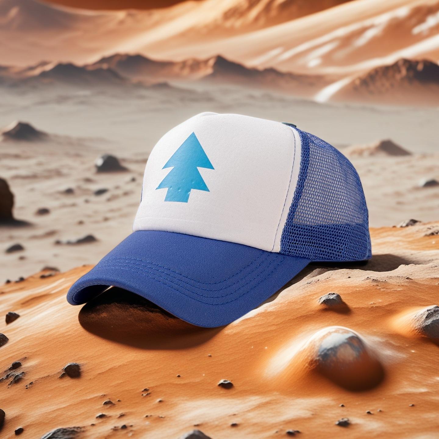 Blue Pine Tree Pattern Embroidered Baseball Cap / Casual Trucker Hat, Suitable For Both Men And Women, Outdoor Sun Hat, Pine Adjustable