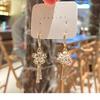 Trendy Rhinestone Flower Tassel Earrings: Elegant & Versatile Dangle Ear Hooks for Women