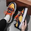 Fashion Flats Casual Shoes Thick Sole Leather Board Sneakers Lace Up Men Sports Shoes Personality Student Outdoor Walking Tennis