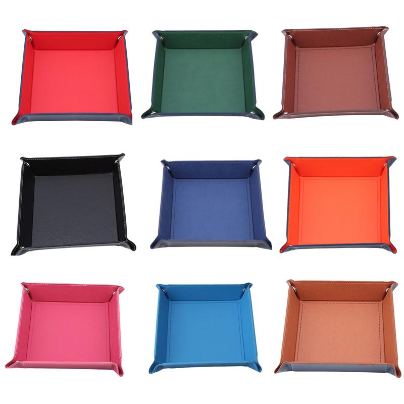 Game Dice Tray Solid Color Dice Box Games Dice Storage Portable Folding Dice Storage Rolling Tray For Use