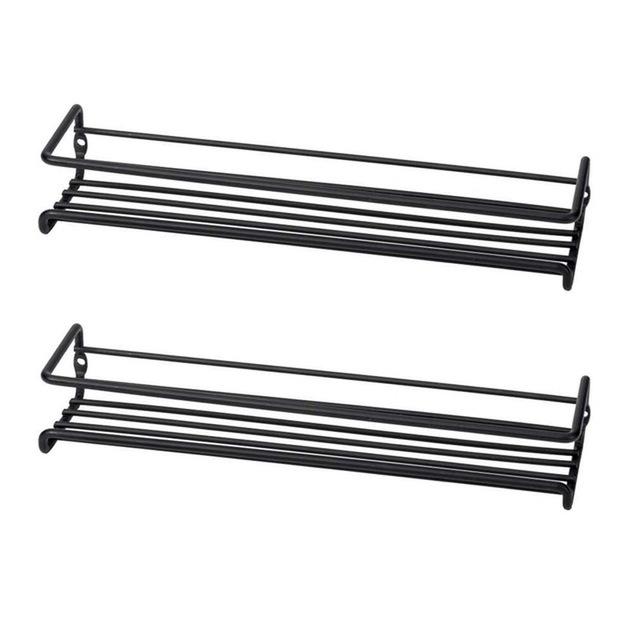 2 ST Väggmonterad Hyllorganisatör Enkellagers Kryddhängande Kryddförvaringsställ för Hem Restaurang Kök Badrum