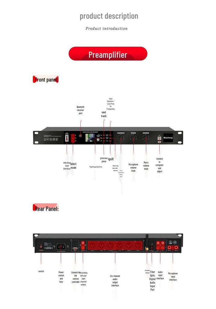 QIASHENG Professional Amplifier for Stage, Conference, KTV, Bar, or Wedding Events