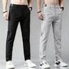 Men's Korean Style Ice Silk Straight-Leg Pants - Trendy, Breathable, Loose-Fit for Spring and Autumn