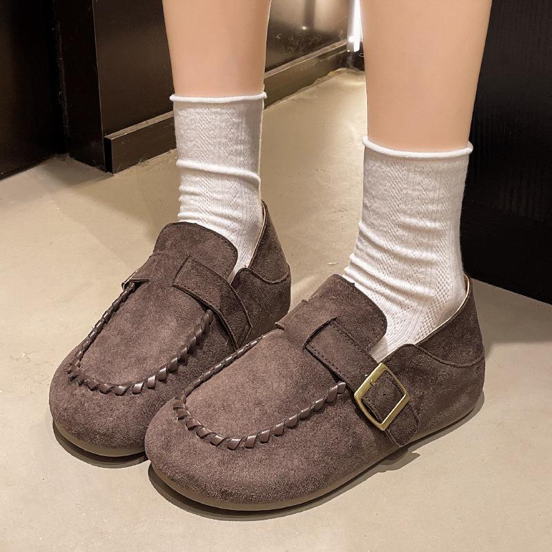 Women's autumn retro one-pedal casual soft-soled Mary Jane single shoes, kangaroo shoes, women's models