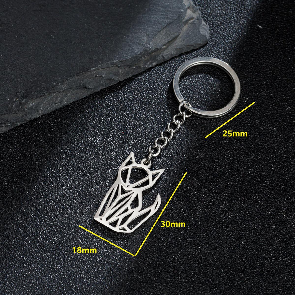 Stainless Steel Cartoon Dinosaur & Unicorn Keychain Pendant Series. 034