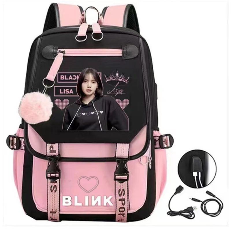 Blackpink Lisa Inspired Starry Sky Backpack Trendy Oxford Cloth Street Style Bag