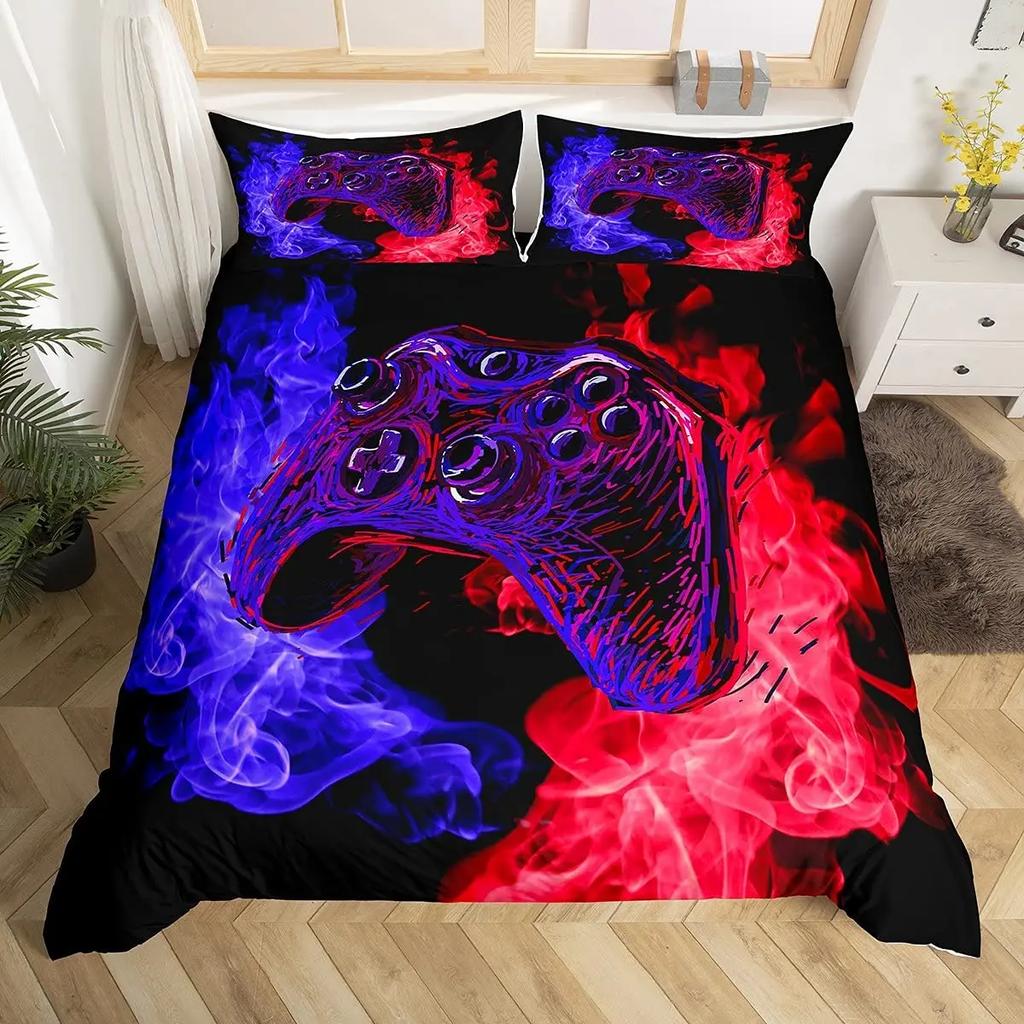 Red Rose Skull Bedding Duvet Cover Set 3D Floral Skull Printed Duvet Cover with Zipper,Soft Microfiber Gothic Decor Bedding Set