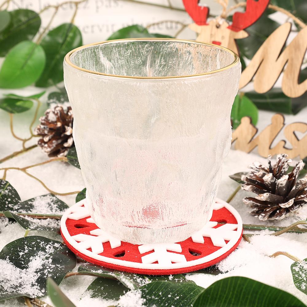 4 Stück isolierte, saugfähige Filzuntersetzer mit Weihnachtsmuster