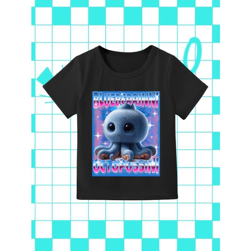 

Милая Каваи Итальянская Шиза Популярный Принт Футболка Аниме Футболка с Коротким Рукавом Летняя Футболка для Девочки Мальчика Повседневные Топы с Круглым Вырезом Одежда 120