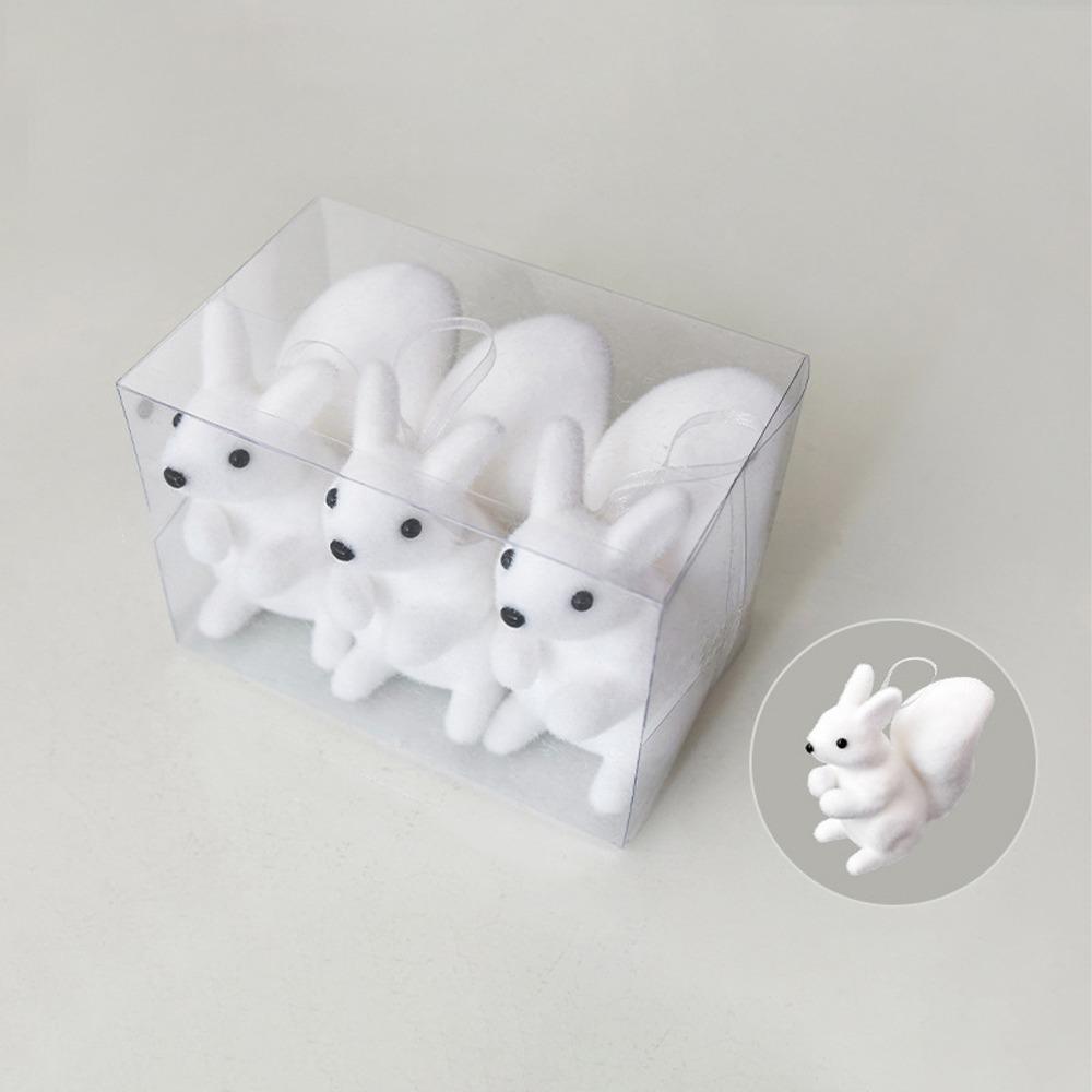 Flocking Christmas Tree Pendant Polar Bear Snowflake Hanging Pendant  Home Decoration